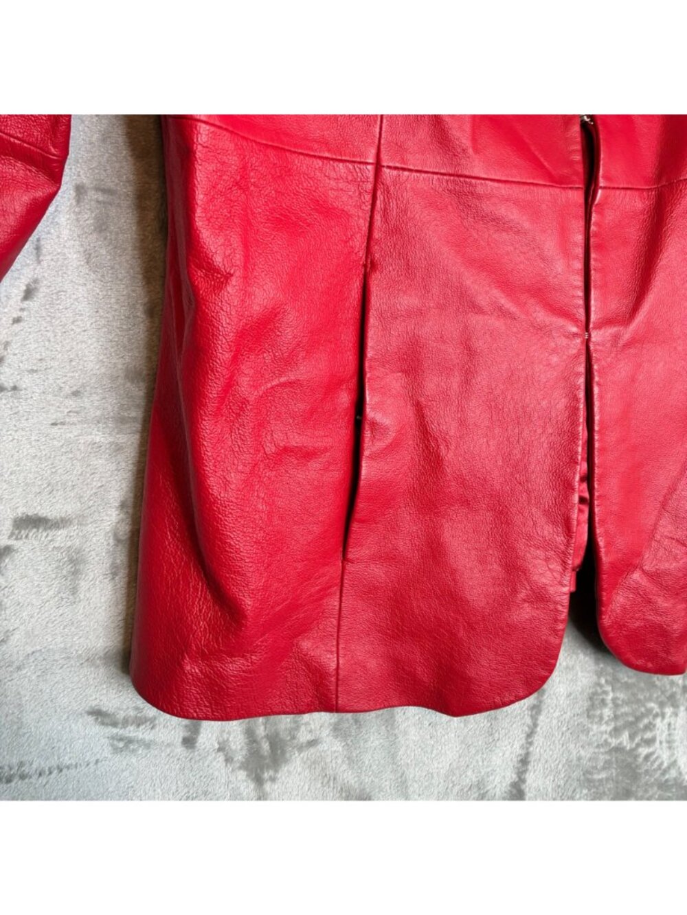 Pamela McCoy Red Genuine Leather Jacket With White Embroidered Details Size 1X - Picture 5 of 13